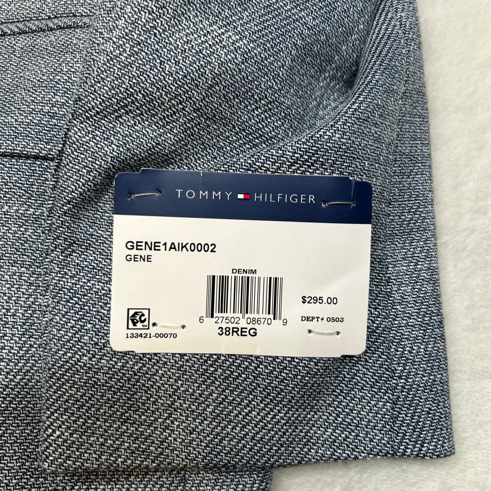 Tommy Hilfiger Sport Coat 38R 38 Denim Blue Patterned TH Flex $295‎